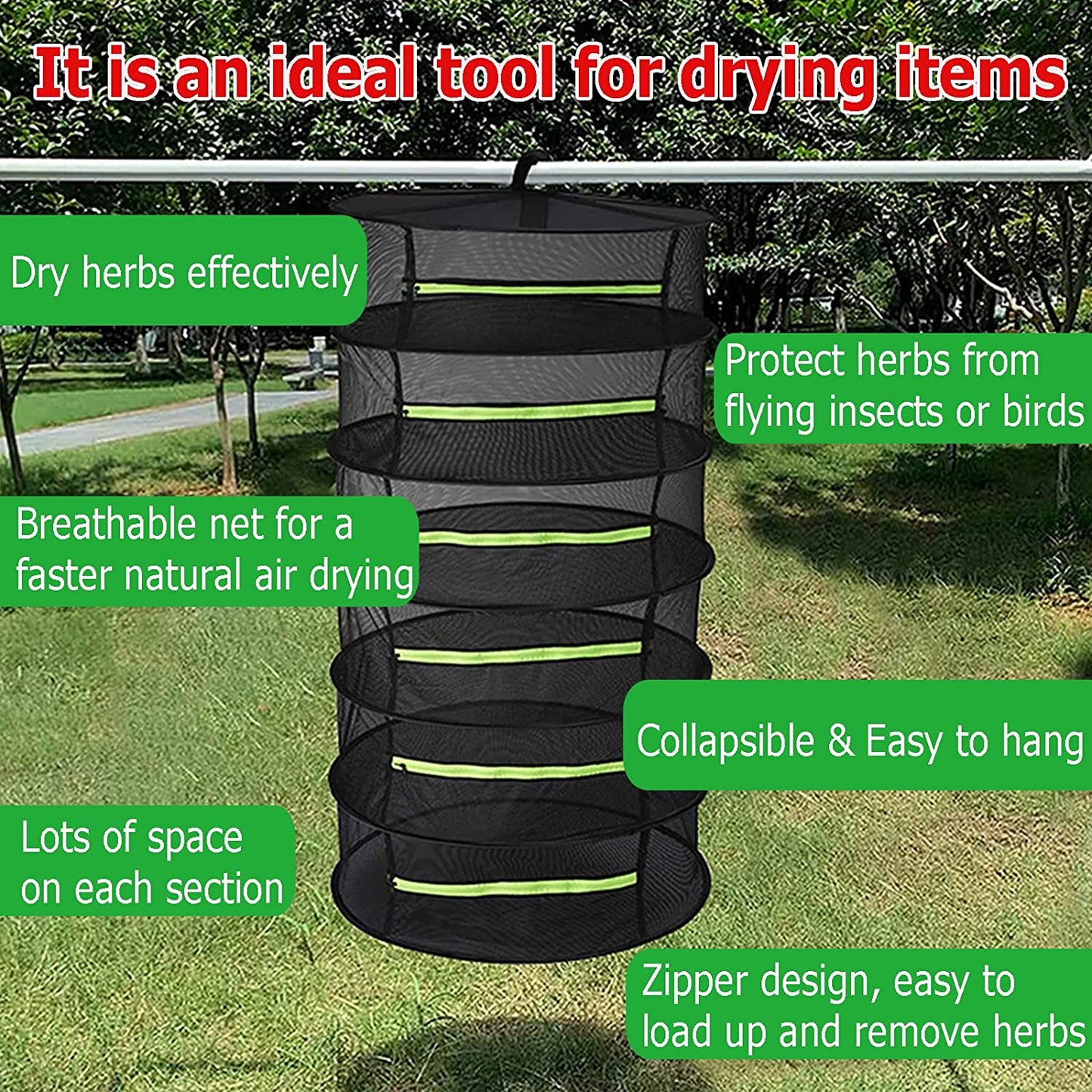 6 Layers Food Drying Net Fish Drying Rack Mesh Net - salelink.co.nz