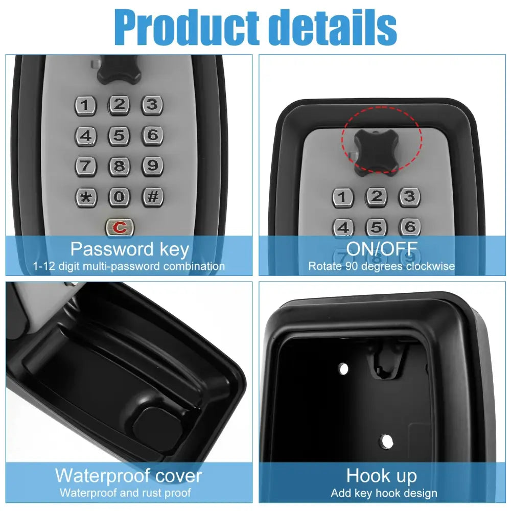 Wall-Mount Key Lock Box with Code (4 types available)