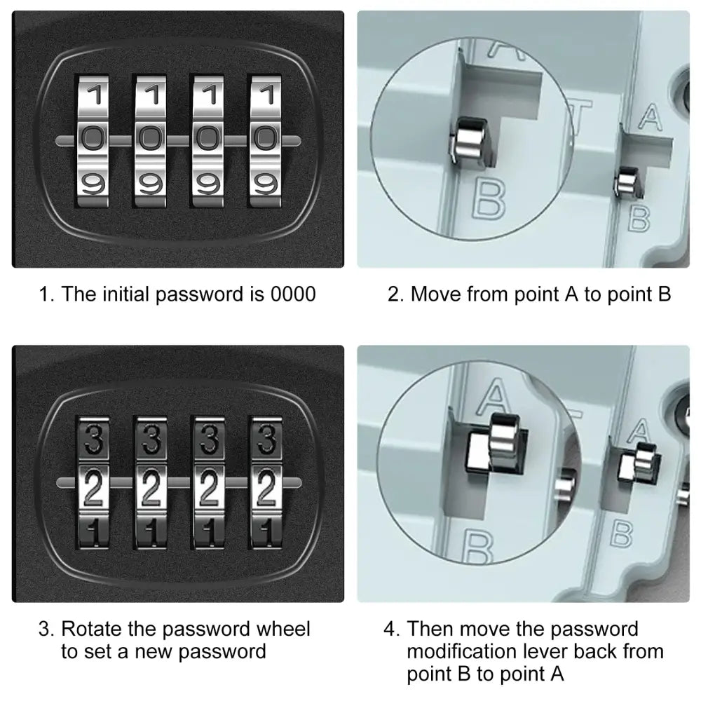 Wall-Mount Key Lock Box with Code (4 types available)