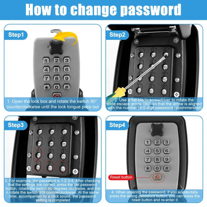 Wall-Mount Key Lock Box with Code (4 types available)