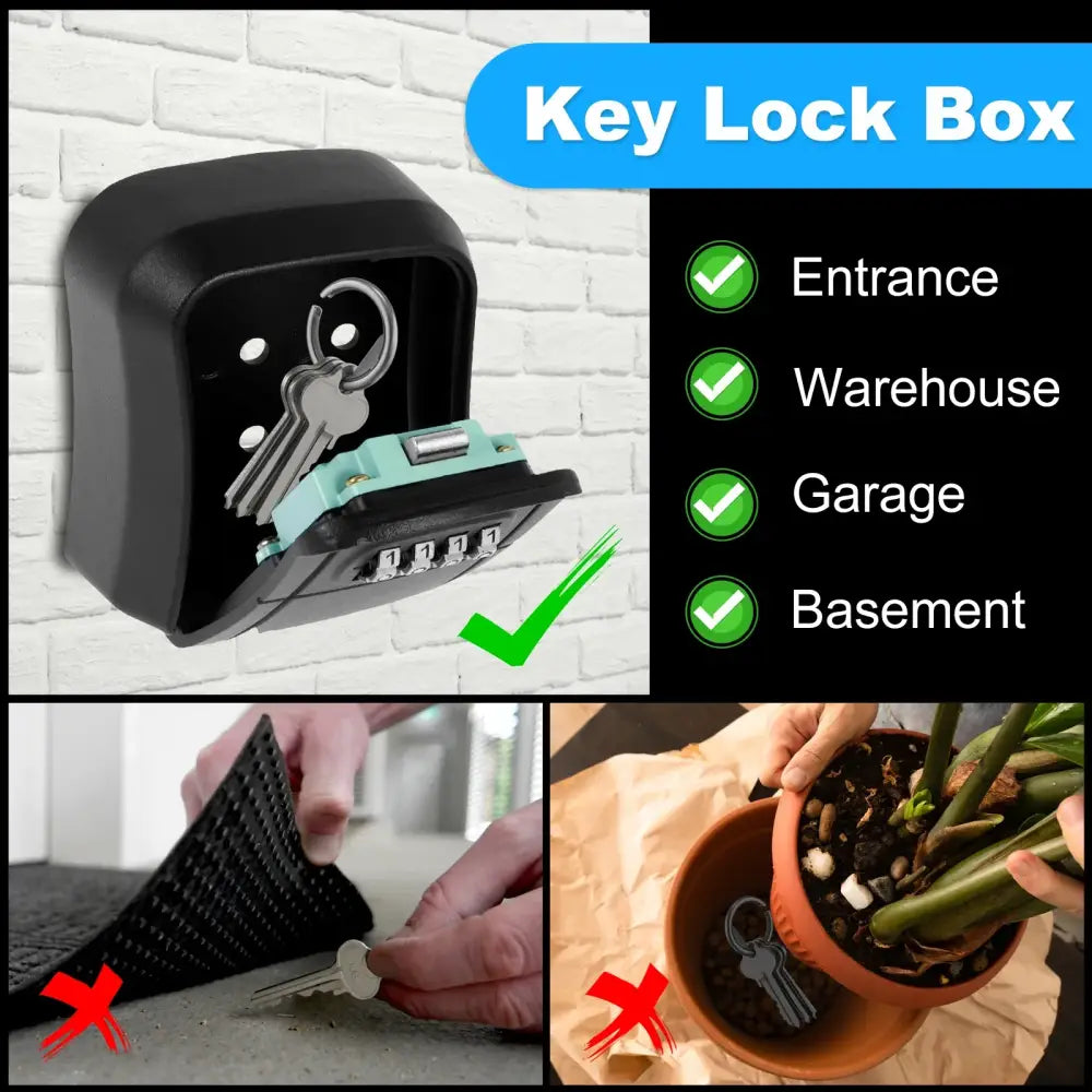 Wall-Mount Key Lock Box with Code (4 types available)