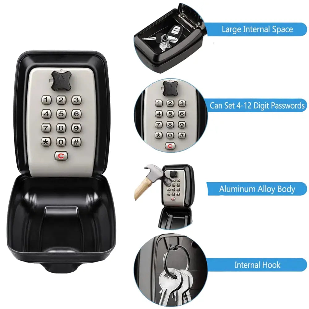 Wall-Mount Key Lock Box with Code (4 types available)