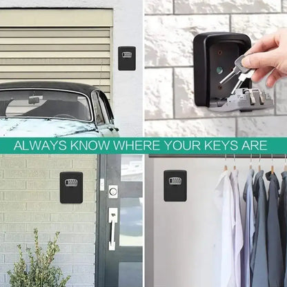 Wall-Mounted Key Keeper – 4-Digit Lock Box (available in Gray & Black)