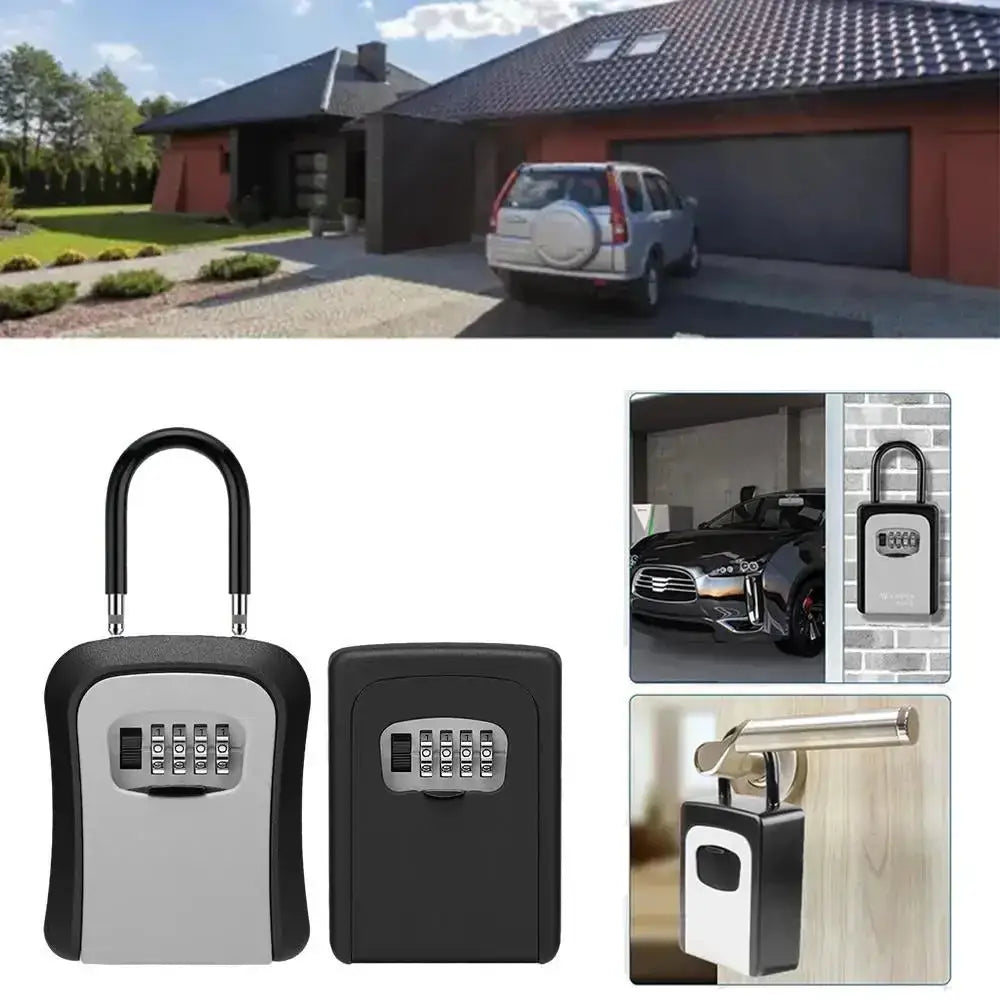 Wall-Mounted Key Keeper – 4-Digit Lock Box (available in Gray & Black)