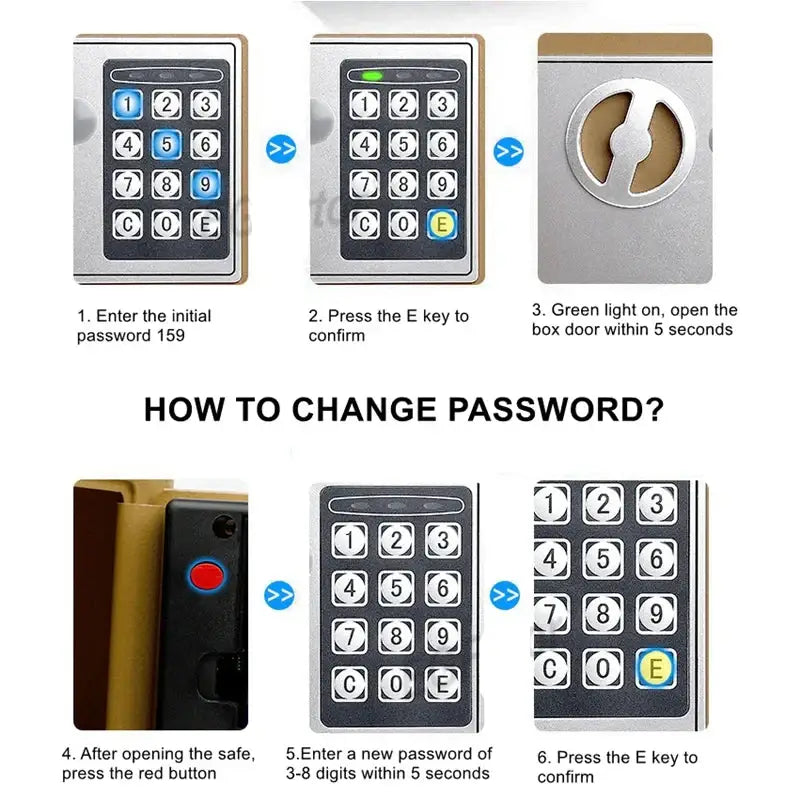 Wall-Mounted Password Safe with Alarm