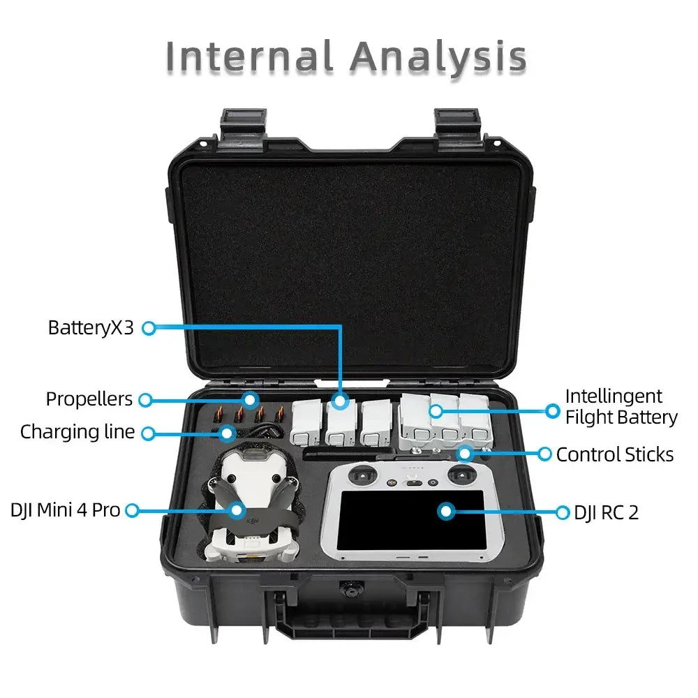 Waterproof Carry Case for DJI Mini 3 / 4 Pro (Black & White)
