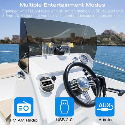 Waterproof Marine Bluetooth Radio & MP3 Player