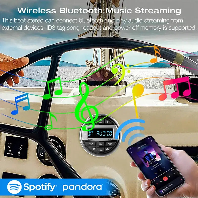 Waterproof Marine Bluetooth Radio & MP3 Player