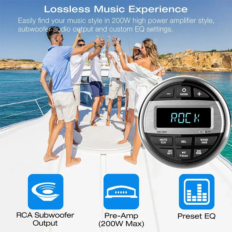 Waterproof Marine Bluetooth Radio & MP3 Player
