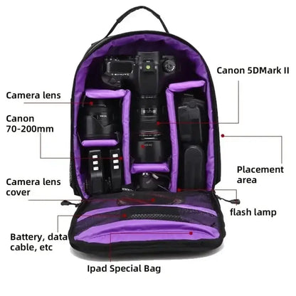 Waterproof Multi-Functional Camera Backpack for DSLR & Sony Digital Cameras