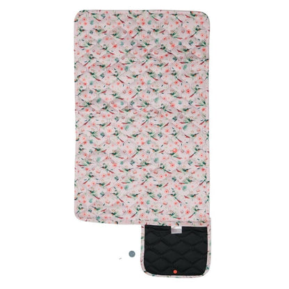 A waterproof quilted play mat that is perfect to fit in a nappy ag when out and about to keep baby comfortable and changed. 