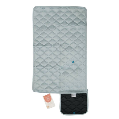 A waterproof quilted play mat that is perfect to fit in a nappy ag when out and about to keep baby comfortable and changed. 