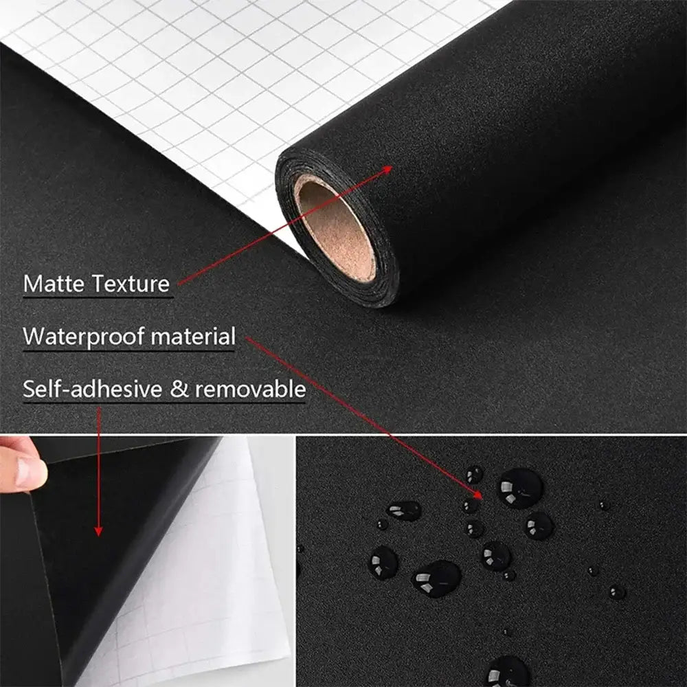 Waterproof Self-Adhesive Wallpaper (14 colours available)