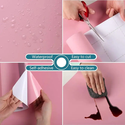 Waterproof Self-Adhesive Wallpaper (14 colours available)