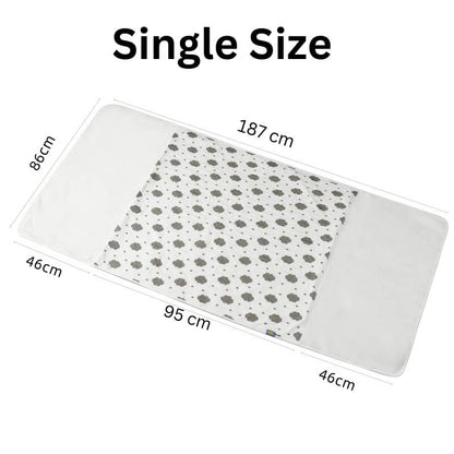 Baby & Kid Bed Waterproof Sheet With Wings-Grey Cloud