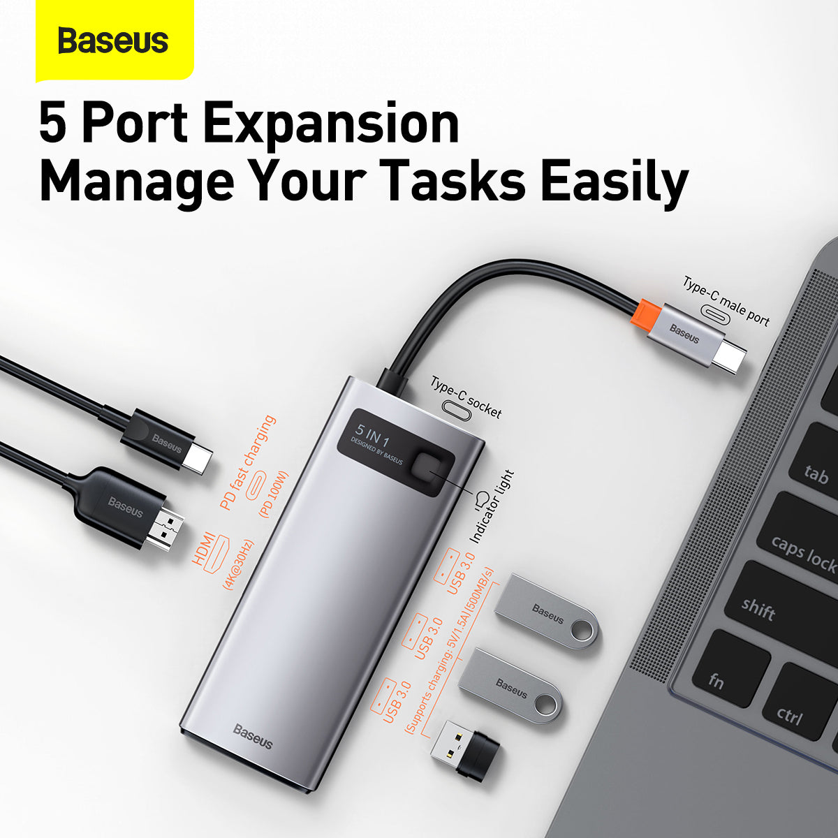 USB C Hub Docking Station 5 in 1