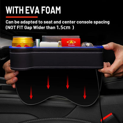 2PCS LED Car Seat Gap Filler Organizer with Charging Function
