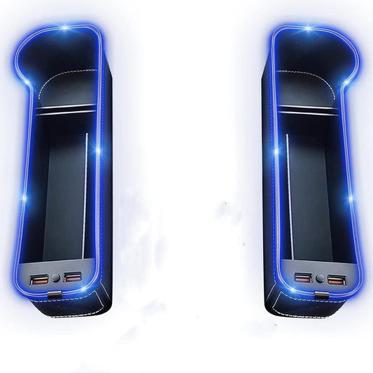 2PCS LED Car Seat Gap Filler Organizer with Charging Function