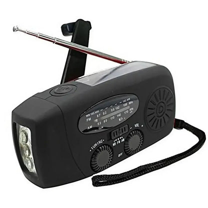 2000mAh Emergency Weather Radio with Hand Crank, Solar & USB Charging, Flashlight