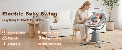 Pre-order Electric Baby Swing - Grey