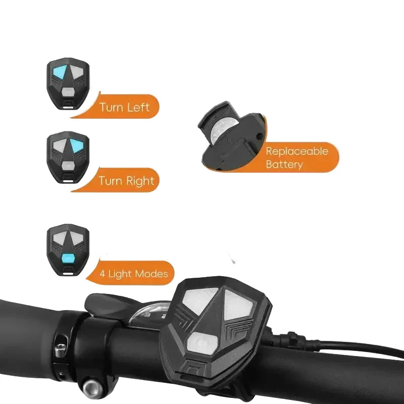 Wireless Turn Signal Bike Tail Light with Projection, 6 Modes (Rechargeable & Waterproof)