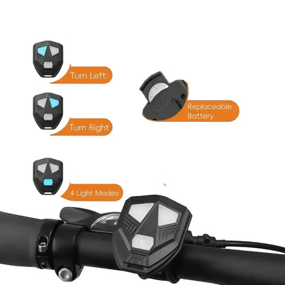 Wireless Turn Signal Bike Tail Light with Projection, 6 Modes (Rechargeable & Waterproof)