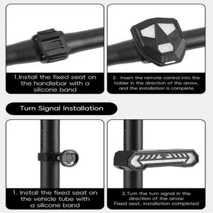 Wireless Turn Signal Bike Tail Light with Projection, 6 Modes (Rechargeable & Waterproof)
