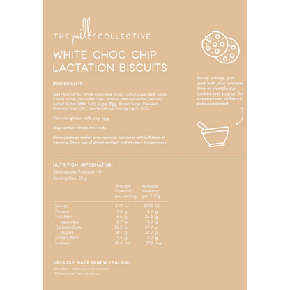 The Milk Collective - White Chocolate Chip Lactation Biscuits