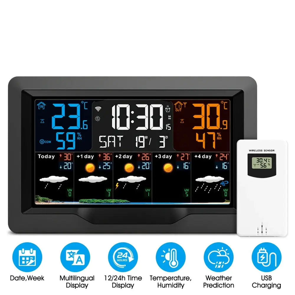 Wi-Fi 4-in-1 Weather Station with TUYA App & Date Display