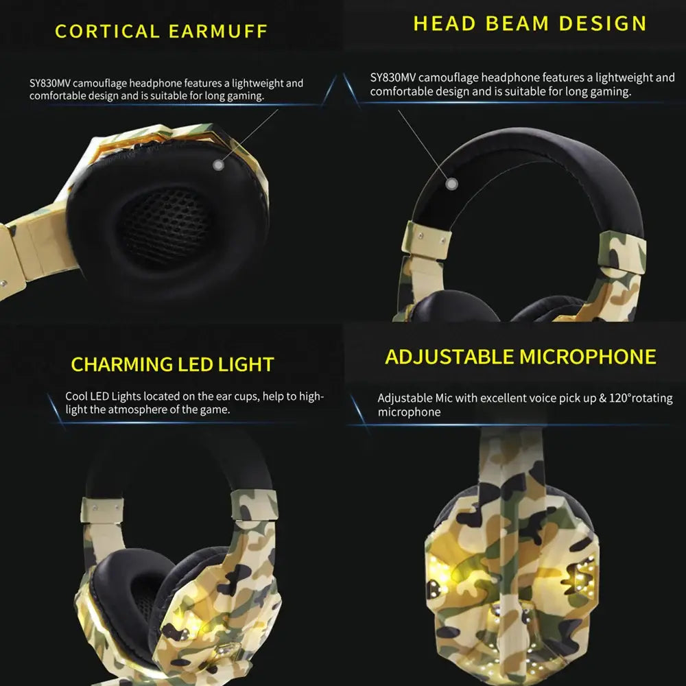 Wired Gaming Headset with Mic & LED (2 colours available)