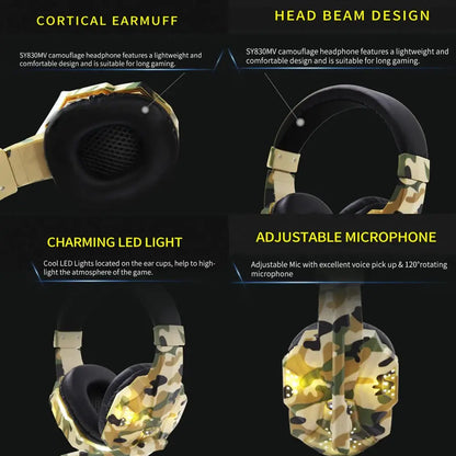 Wired Gaming Headset with Mic & LED (2 colours available)