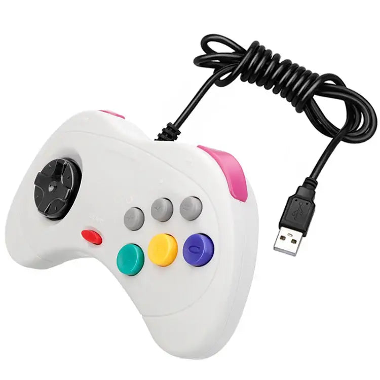 Wired Sega Saturn Controller – Classic USB Gamepad (available in Black & White)