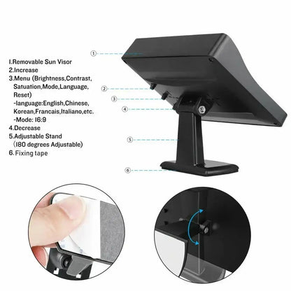 Wireless 4.3" Rear View Monitor & Parking Kit