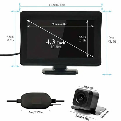 Wireless 4.3" Rear View Monitor & Parking Kit