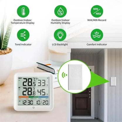Wireless Indoor-Outdoor Weather Station with Remote Sensor (available in Black & White)