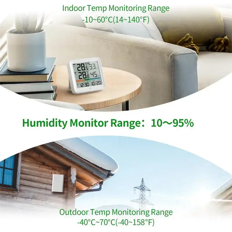 Wireless Indoor-Outdoor Weather Station with Remote Sensor (available in Black & White)
