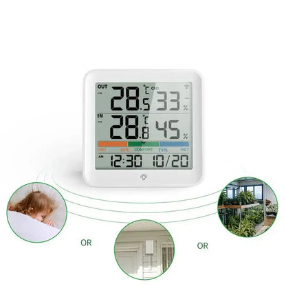 Wireless Indoor-Outdoor Weather Station with Remote Sensor (available in Black & White)