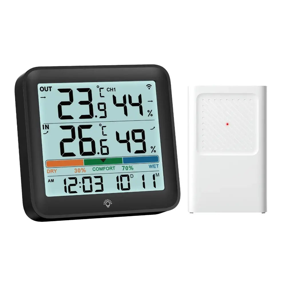 Wireless Indoor-Outdoor Weather Station with Remote Sensor (available in Black & White)
