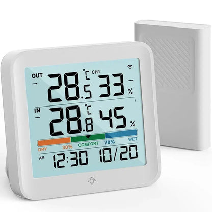 Wireless Indoor-Outdoor Weather Station with Remote Sensor (available in Black & White)