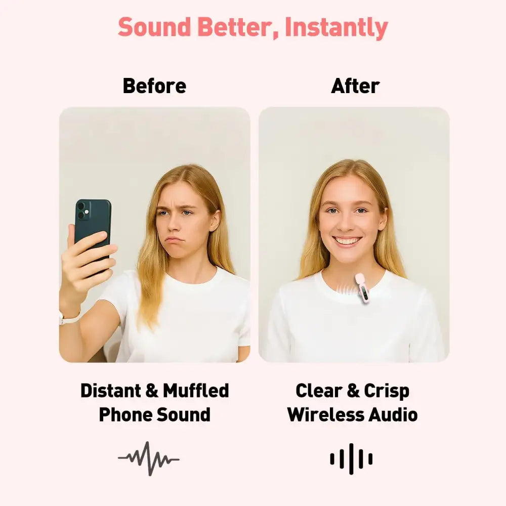 Wireless Lavalier Mic for iPhone, Android & PC (available in different sets)