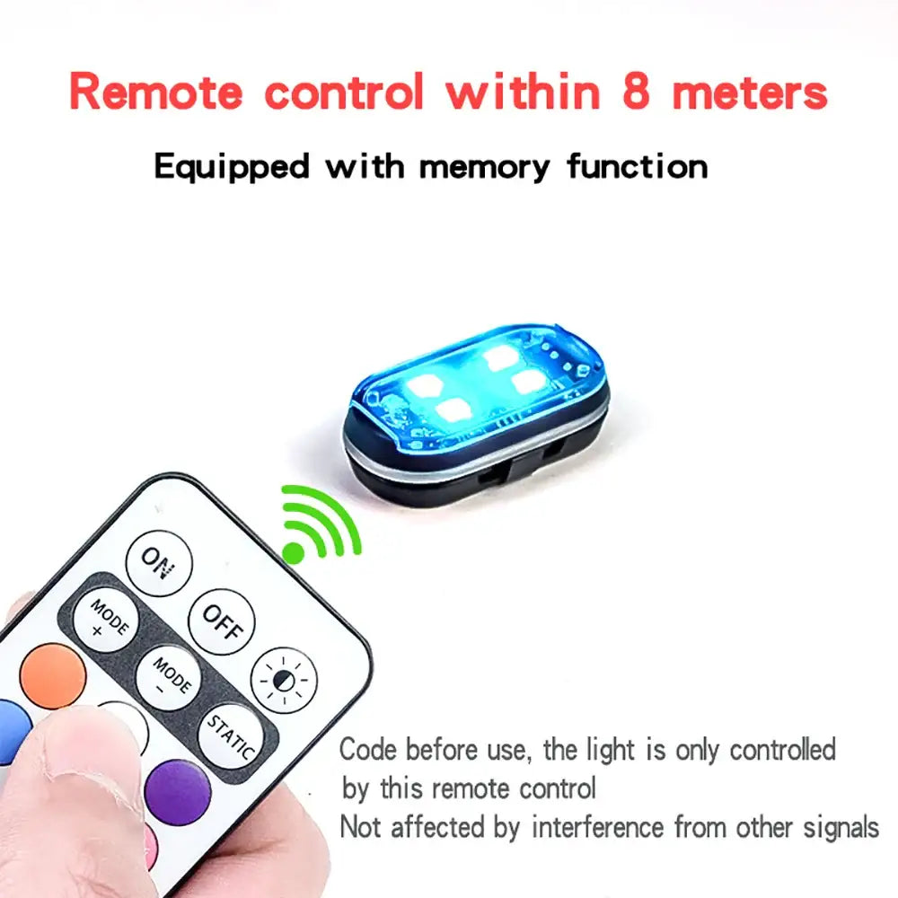 Wireless LED Strobe Lights – 8-Color Rechargeable Anti-Collision Warning Lights