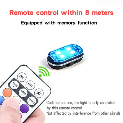 Wireless LED Strobe Lights – 8-Color Rechargeable Anti-Collision Warning Lights