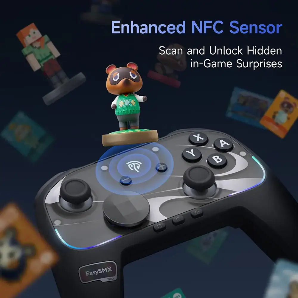 Wireless RGB Gamepad – Switch 2/PC/Phone/TV, NFC, Gyro (available in Black & White)