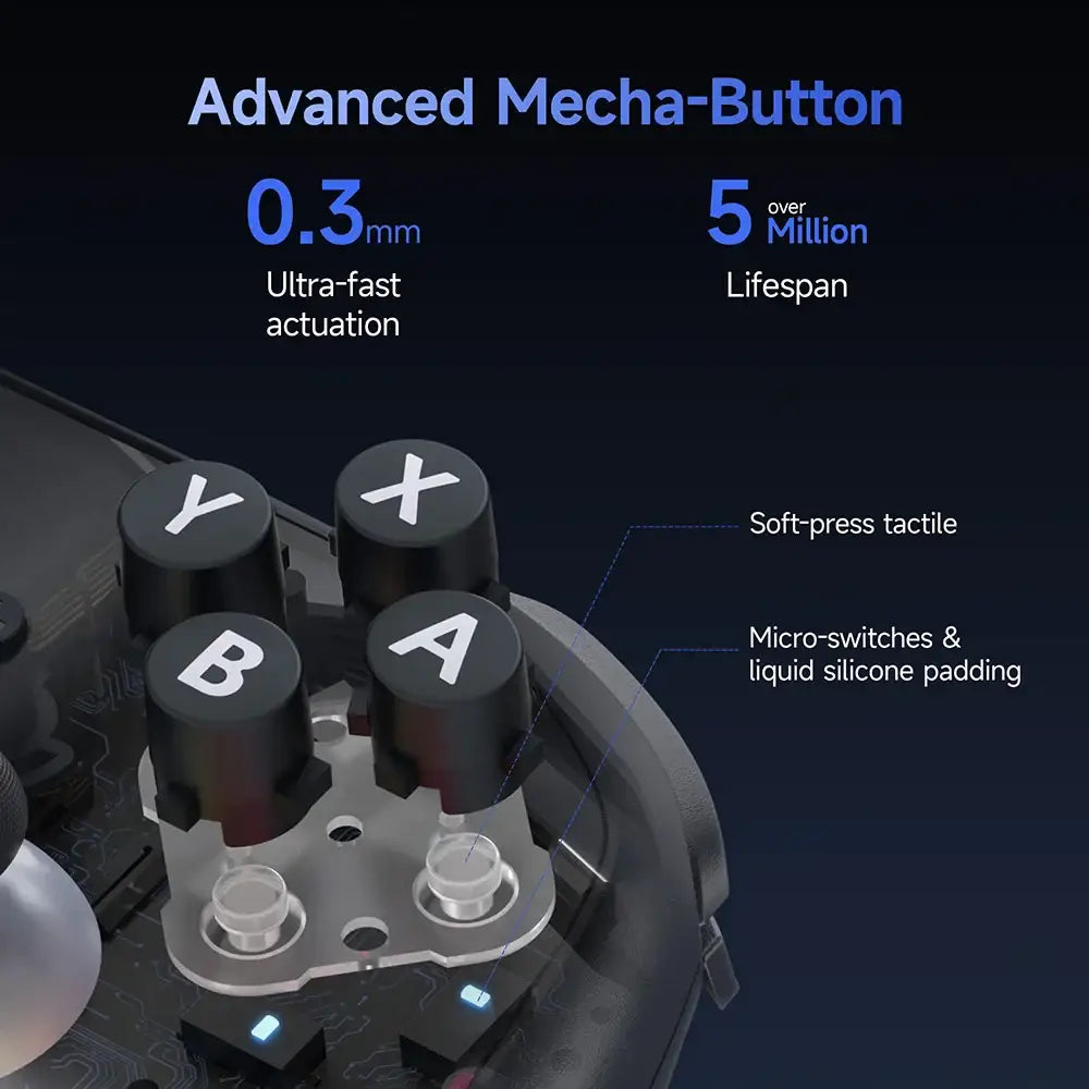 Wireless RGB Gamepad – Switch 2/PC/Phone/TV, NFC, Gyro (available in Black & White)