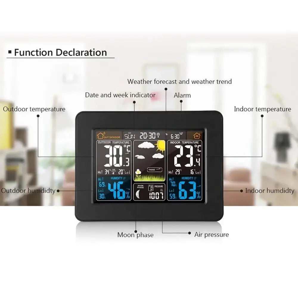 Wireless Weather Station with LCD Display & Clock