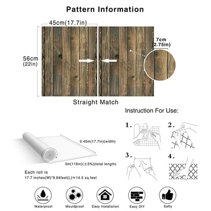Wood Grain Peel & Stick Wallpaper (5 designs available)