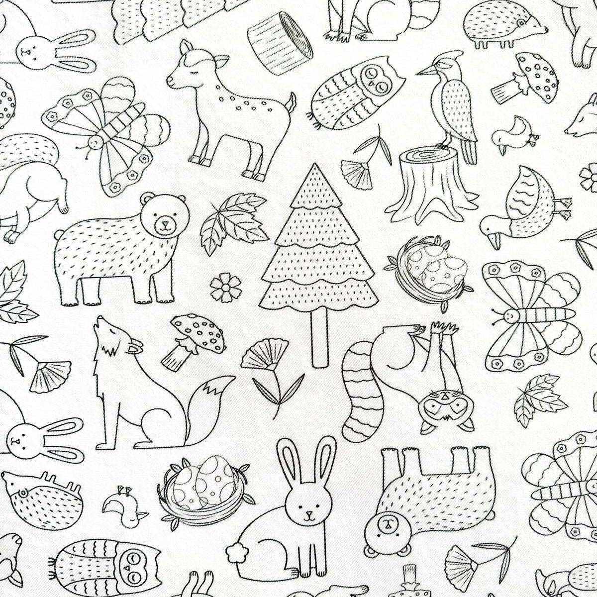 The woodlands wonders print up close.