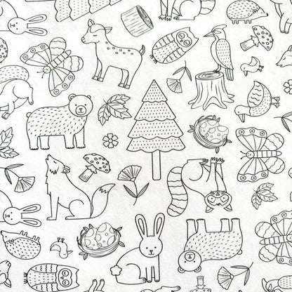 The woodlands wonders print up close.