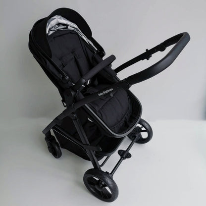 Newborn Pram – Palms Stroller with Bassinet and Car Seat (Black)