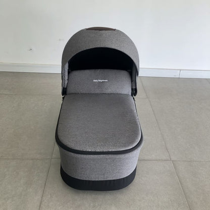 Newborn Pram – EasyGo 1+ Three Wheel Stroller with Carrycot, Car Seat and Rotating ISOFIX Base (Grey)